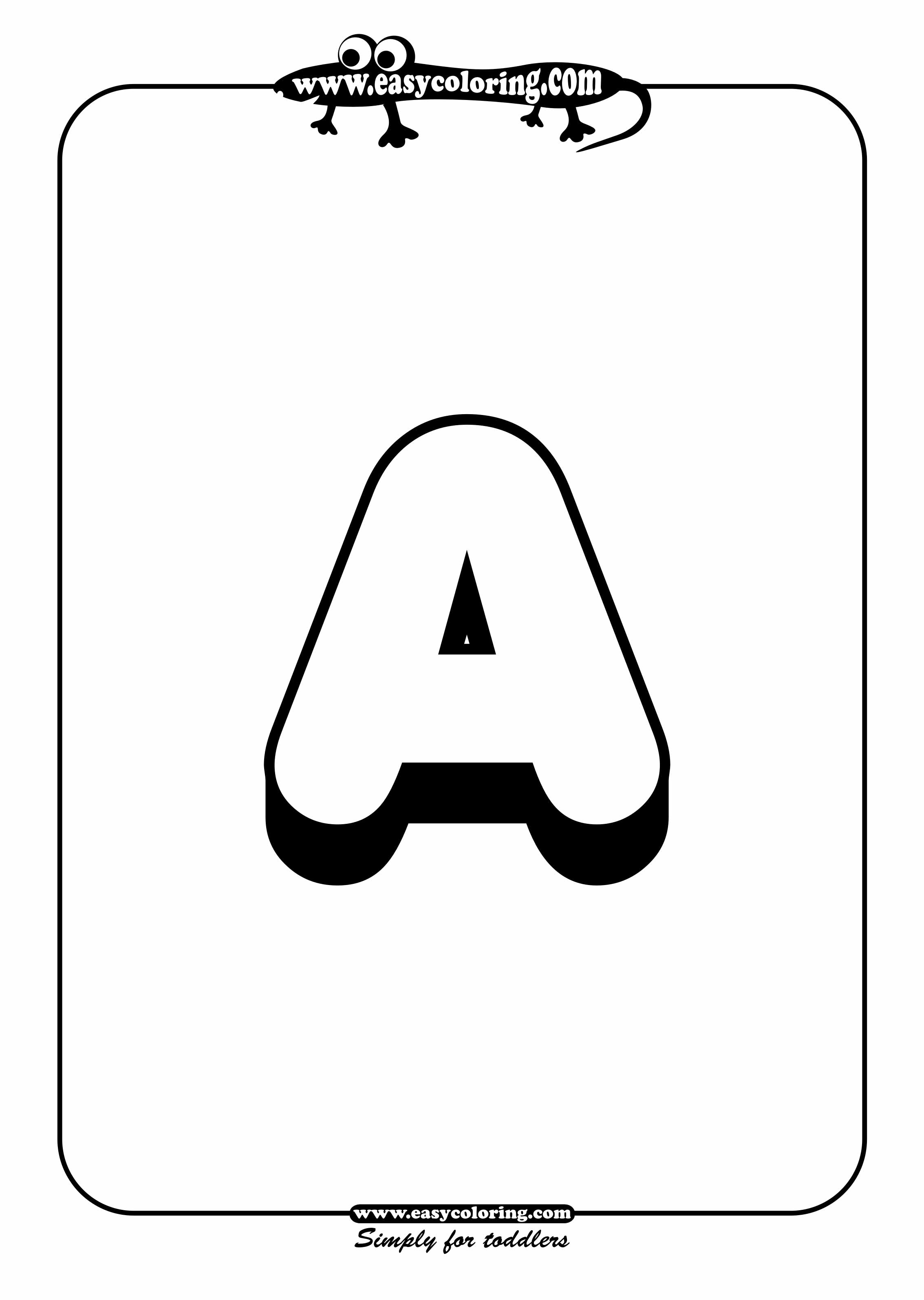 Big letter A Simple alphabet Easy coloring alphabet for toddlers