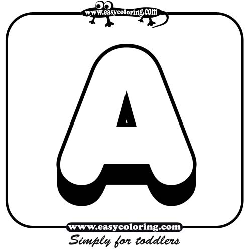 Big letter A - Easy coloring alphabet