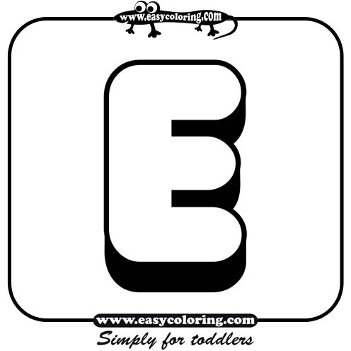 Big letter E - Easy coloring alphabet
