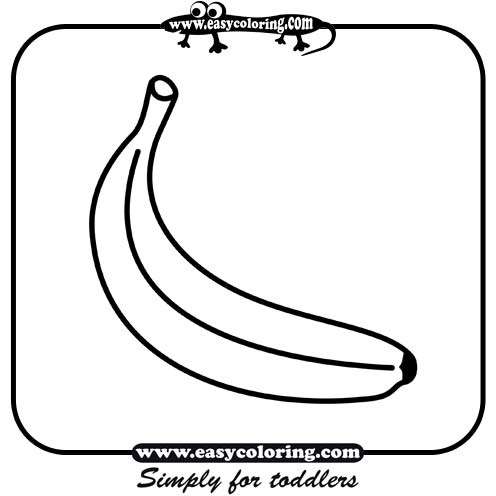 Coloring on Banana   Simple Fruits   Easy Coloring Pages For Toddlers