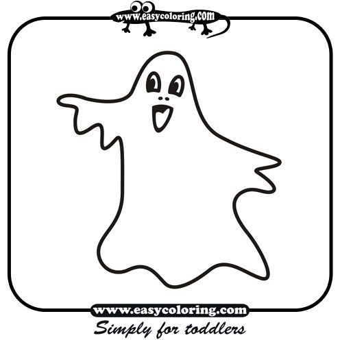 Ghost Coloring Pages on Halloween Ghost   Easy Coloring Pages For Toddlers