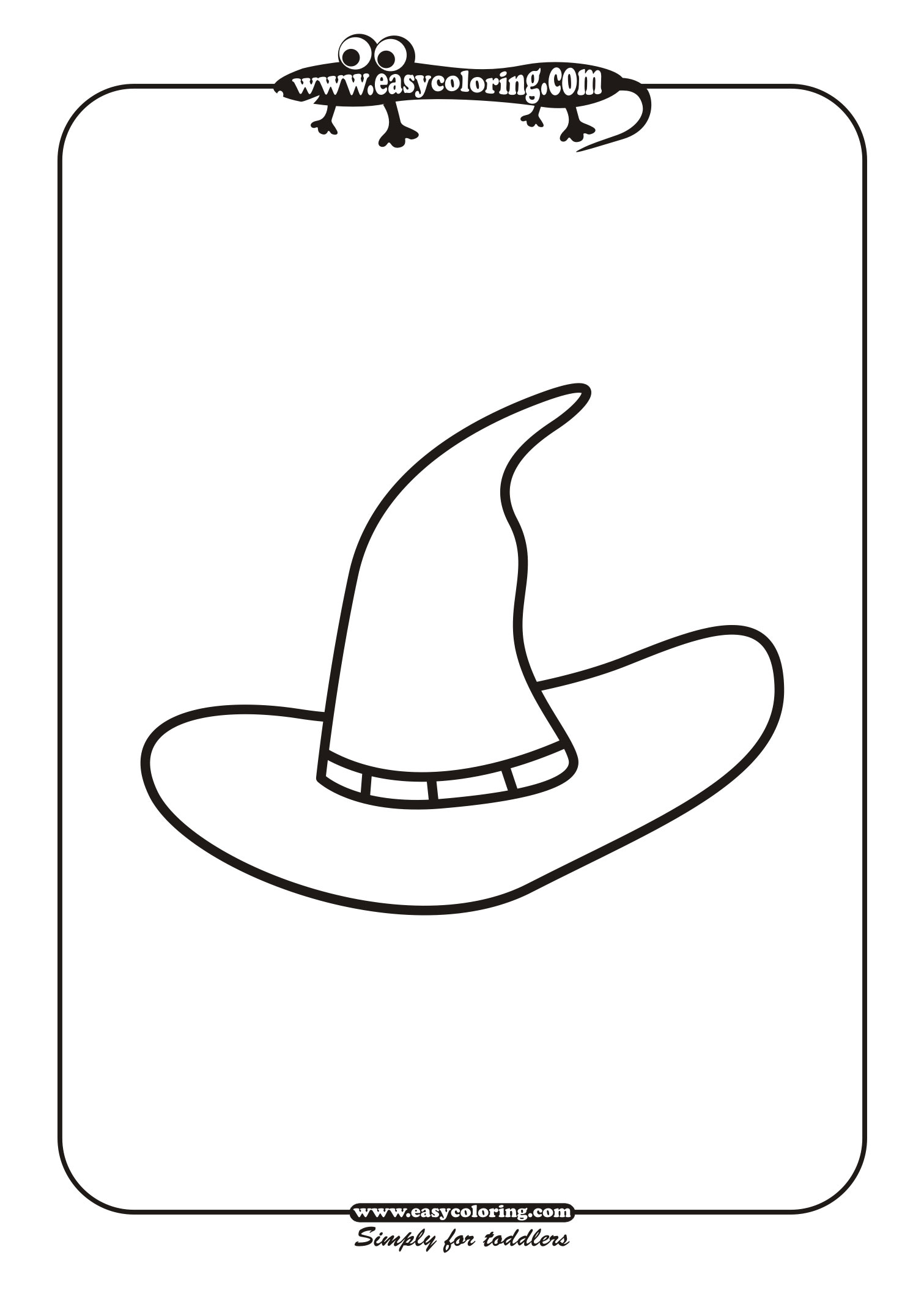 Halloween witch hat | Easy coloring pages for toddlers
