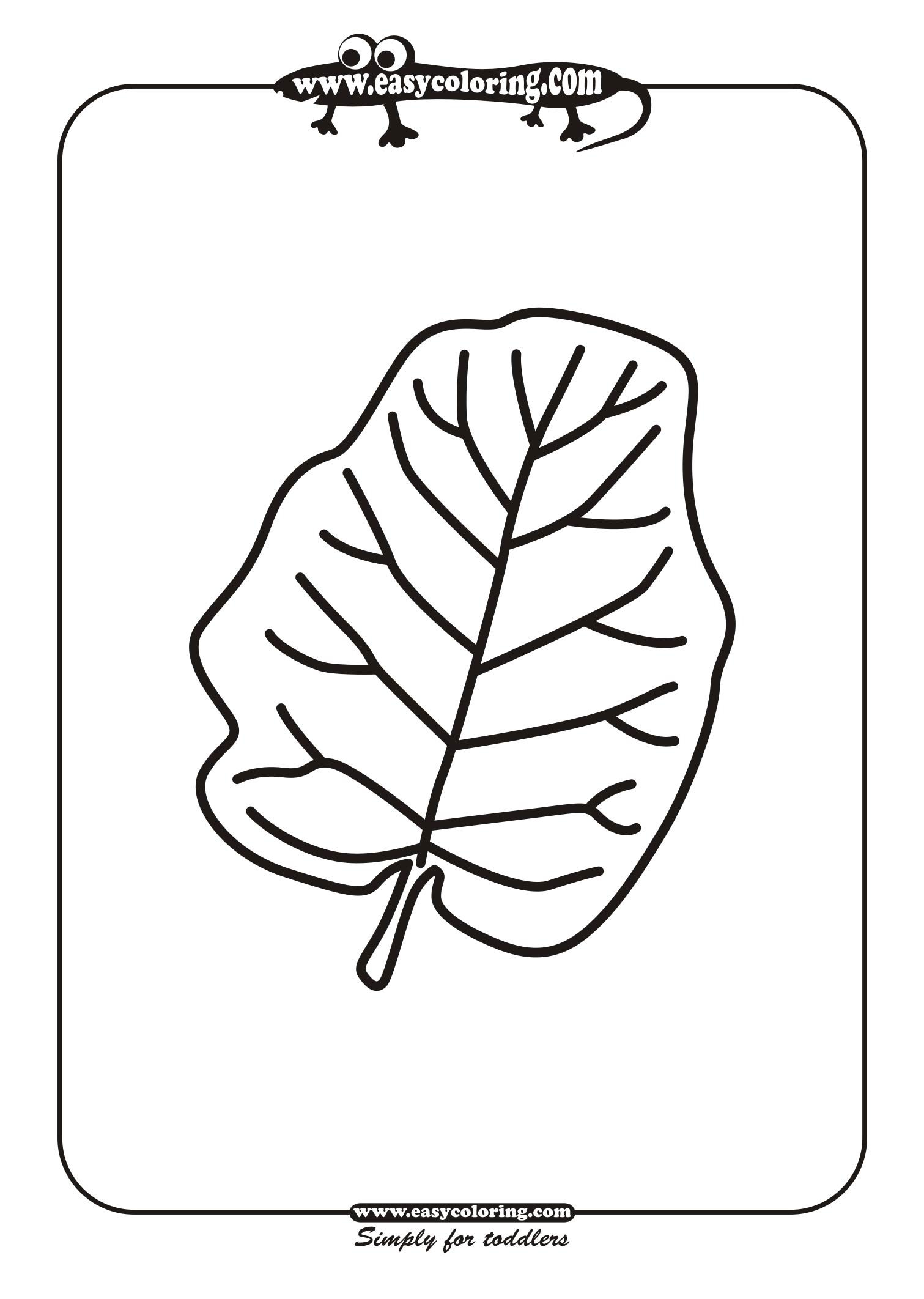 Leaf Five - Simple leafs | Easy coloring pages for toddlers