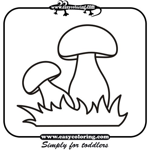Mushroom Six - Easy coloring mushrooms