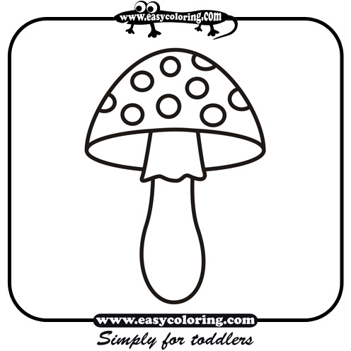 Mushroom Two - Easy coloring mushrooms