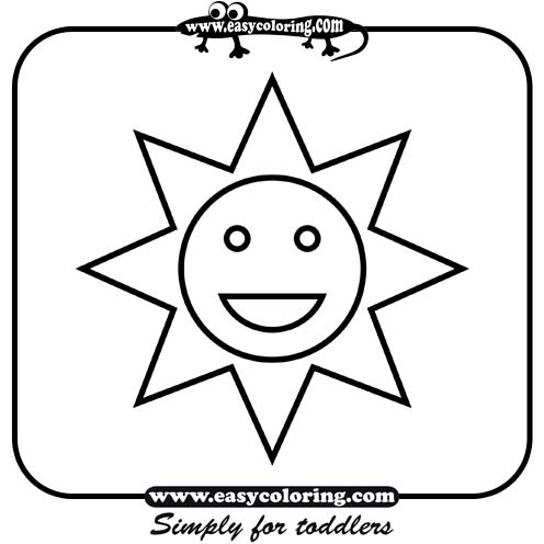 Sun - Easy coloring shapes