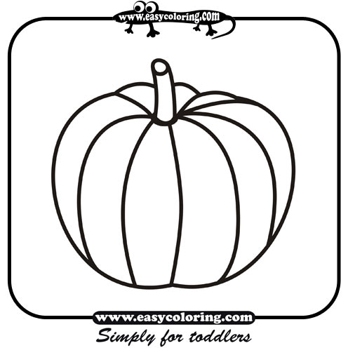 Pumpkin - Easy coloring vegetables