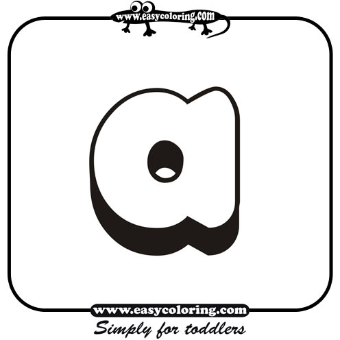 Small letter A - Easy coloring alphabet