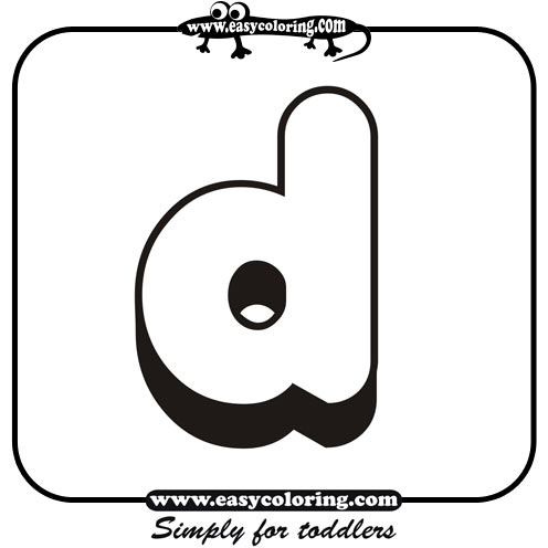 Small letter D - Easy coloring alphabet