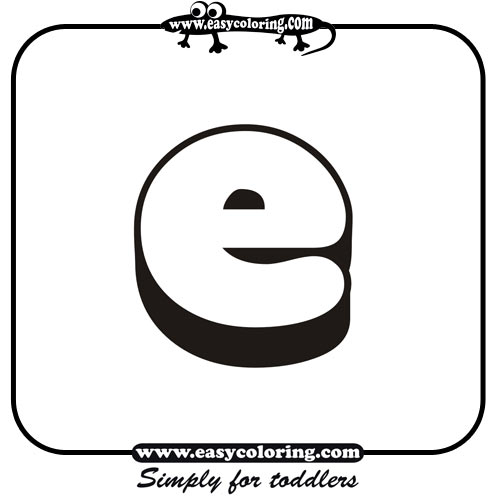 Small letter E - Easy coloring alphabet