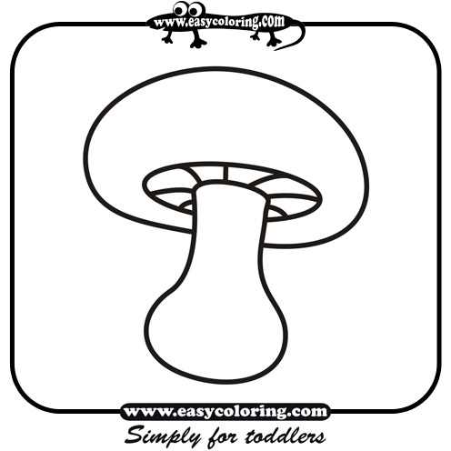 Mushroom Four - Easy coloring mushrooms